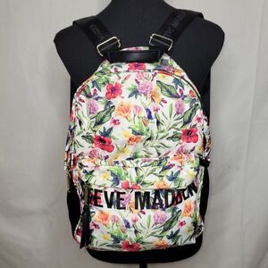 Steve Madden Floral Nylon Backpack w/Tropical Print & Gold Hardware